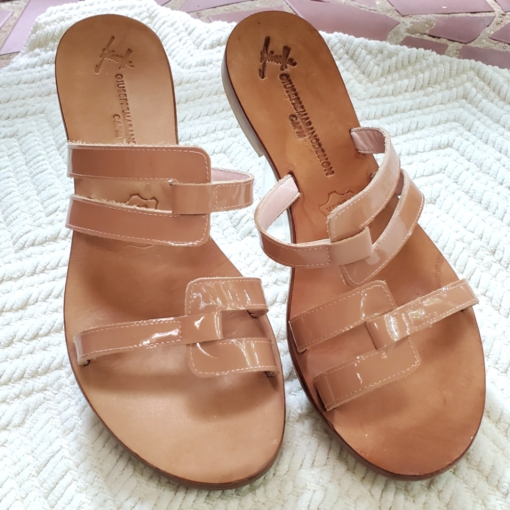 Giuseppe Marano Design nude leather Capri sandals
